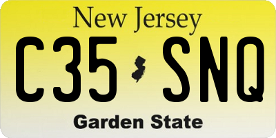 NJ license plate C35SNQ