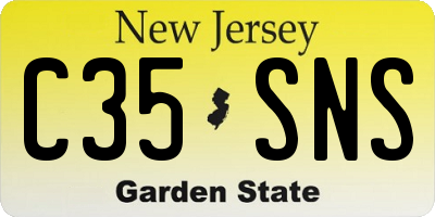 NJ license plate C35SNS