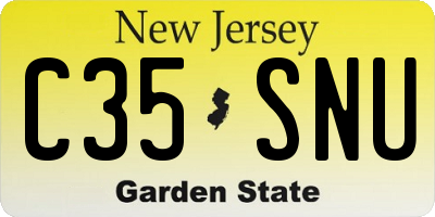 NJ license plate C35SNU