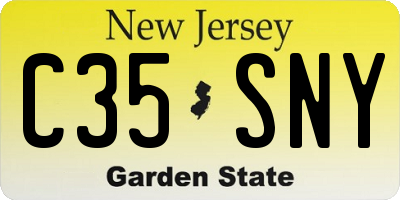NJ license plate C35SNY