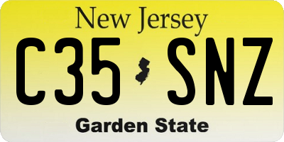 NJ license plate C35SNZ