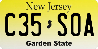 NJ license plate C35SOA