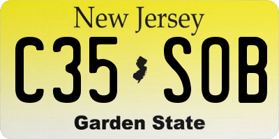 NJ license plate C35SOB