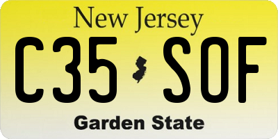 NJ license plate C35SOF