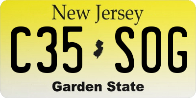 NJ license plate C35SOG