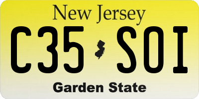 NJ license plate C35SOI