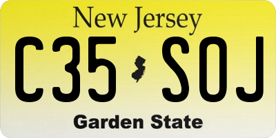 NJ license plate C35SOJ