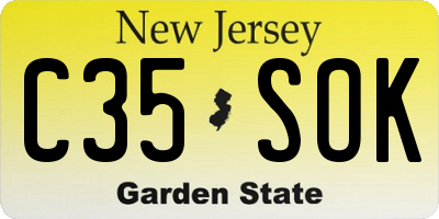 NJ license plate C35SOK