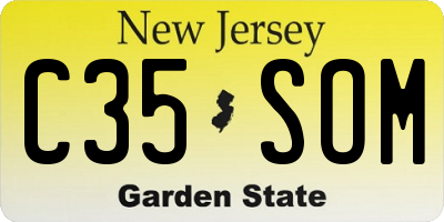 NJ license plate C35SOM