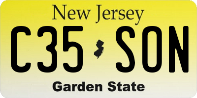 NJ license plate C35SON