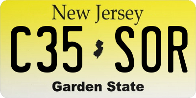 NJ license plate C35SOR
