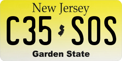 NJ license plate C35SOS