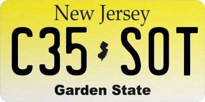 NJ license plate C35SOT
