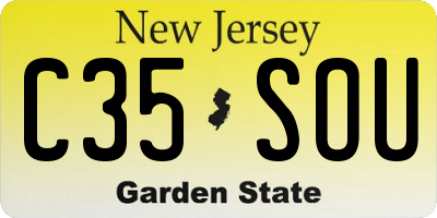 NJ license plate C35SOU