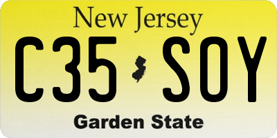 NJ license plate C35SOY
