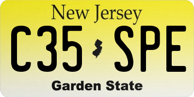 NJ license plate C35SPE