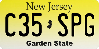 NJ license plate C35SPG