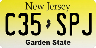 NJ license plate C35SPJ