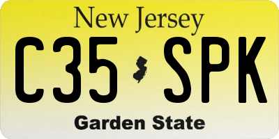 NJ license plate C35SPK