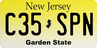 NJ license plate C35SPN