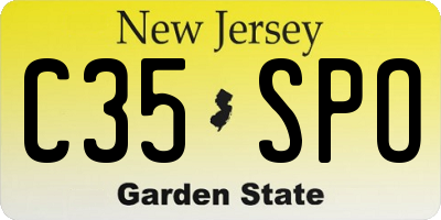 NJ license plate C35SPO