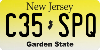 NJ license plate C35SPQ