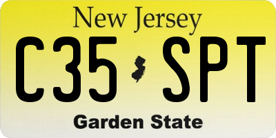 NJ license plate C35SPT