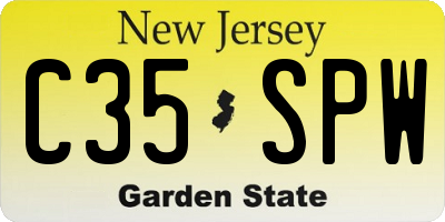 NJ license plate C35SPW