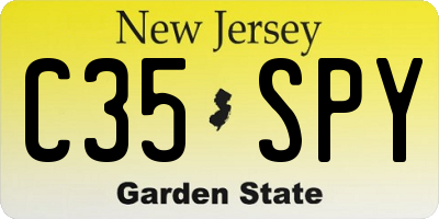 NJ license plate C35SPY