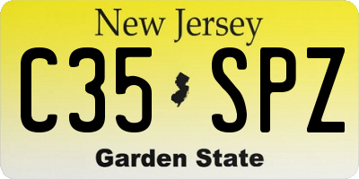 NJ license plate C35SPZ