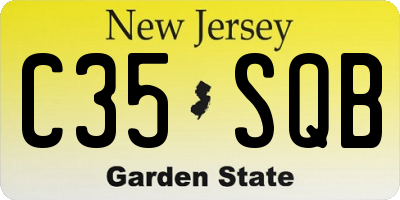 NJ license plate C35SQB