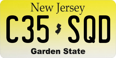 NJ license plate C35SQD