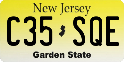 NJ license plate C35SQE