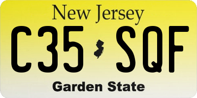 NJ license plate C35SQF