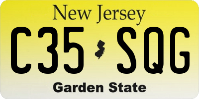 NJ license plate C35SQG