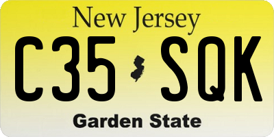 NJ license plate C35SQK