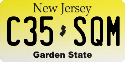 NJ license plate C35SQM