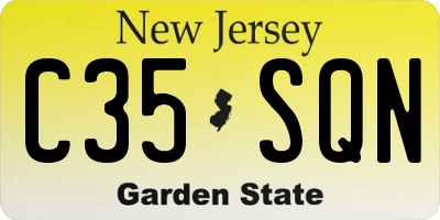 NJ license plate C35SQN