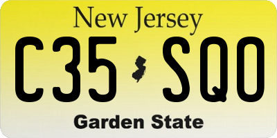 NJ license plate C35SQO