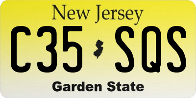 NJ license plate C35SQS