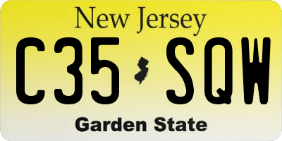 NJ license plate C35SQW