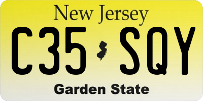 NJ license plate C35SQY