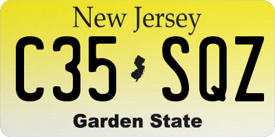 NJ license plate C35SQZ