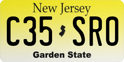 NJ license plate C35SRO