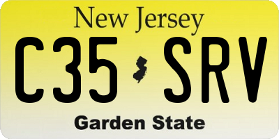 NJ license plate C35SRV