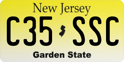 NJ license plate C35SSC