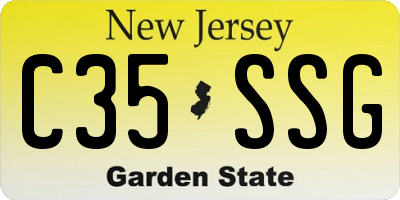 NJ license plate C35SSG