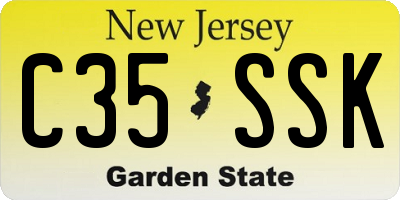 NJ license plate C35SSK