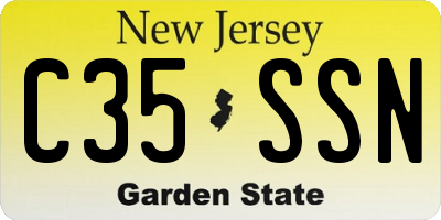 NJ license plate C35SSN