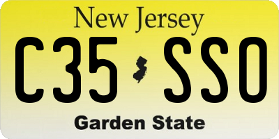 NJ license plate C35SSO